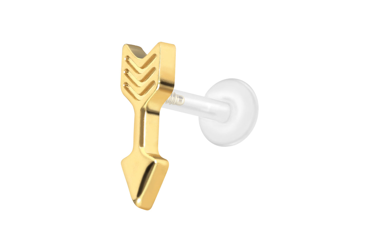 PTFE Labret Piercing mit Innengewinde + Titan-Aufsatz PFEIL